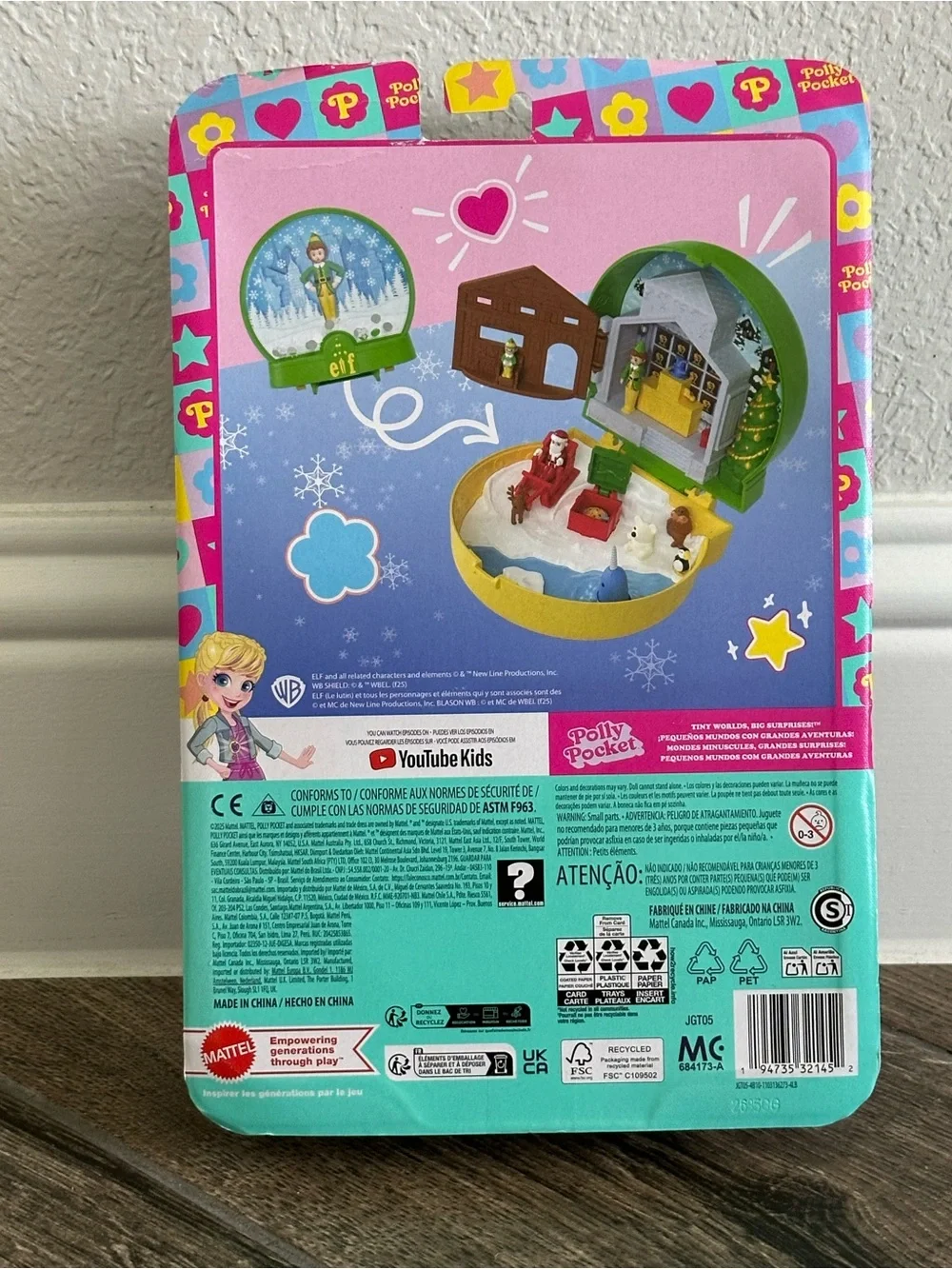 Polly Pocket x Elf Buddy the Elf Holiday Compact Playset NEW Sealed Mattel